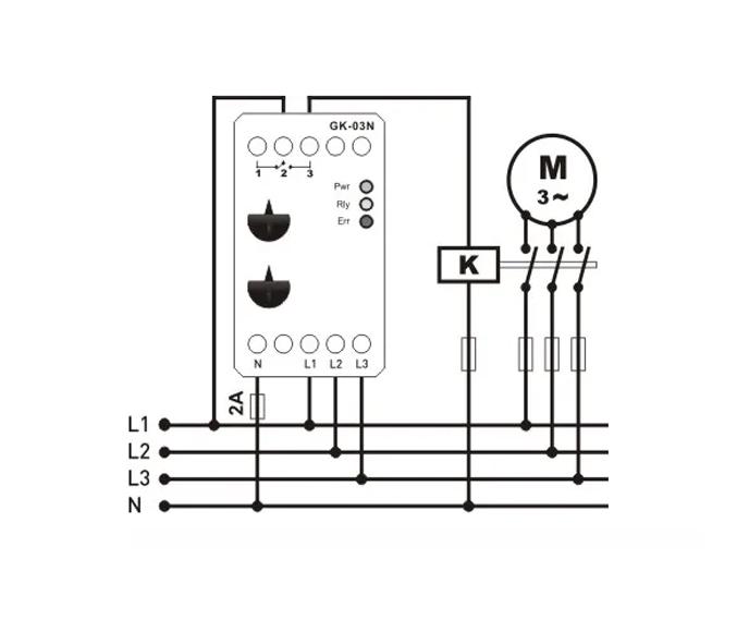 Реле трехфазное Samwha обрыва фазы/контроль повышенного напряжения нейтральное 3x380V 5A (GK-03N) - фото 4