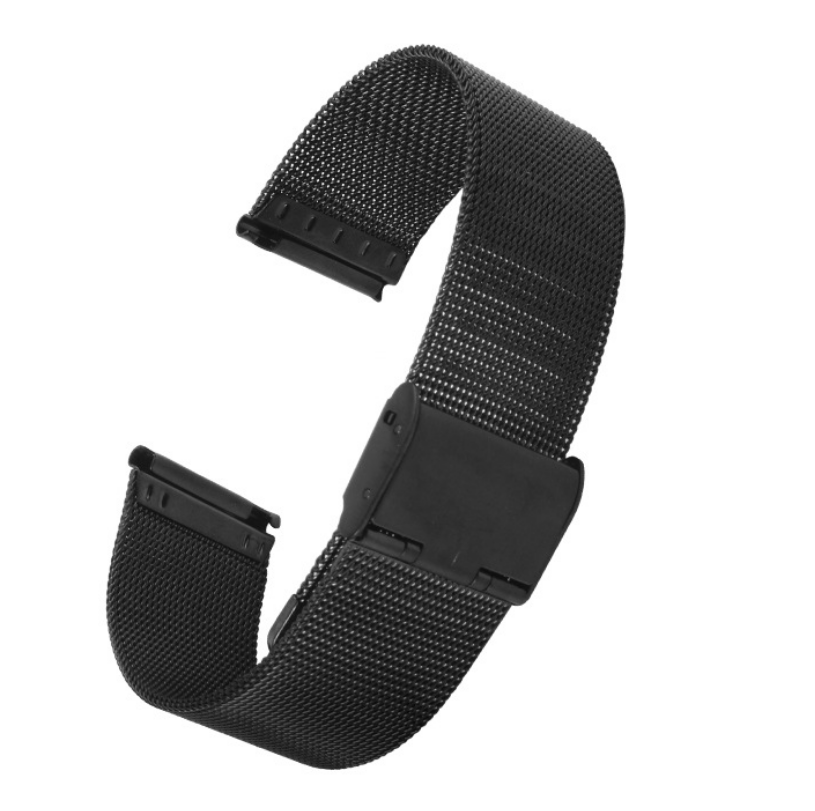Ремешок для смарт-часов металлический SIKAI 20 мм для Amazfit Bip Lite SU/GTS 2 3 4 Mini/GTR на застежке Черный (1638P)
