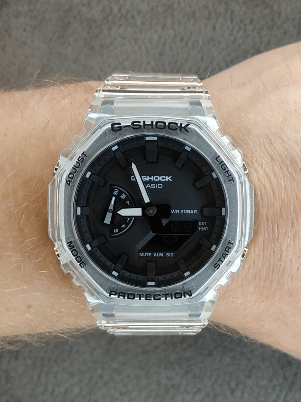 Наручные часы мужские Casio G-Shock GA-2100SKE-7A ударопрочные с карбоновым корпусом/водозащитой 200 м/подсветкой Черный (3048976945)