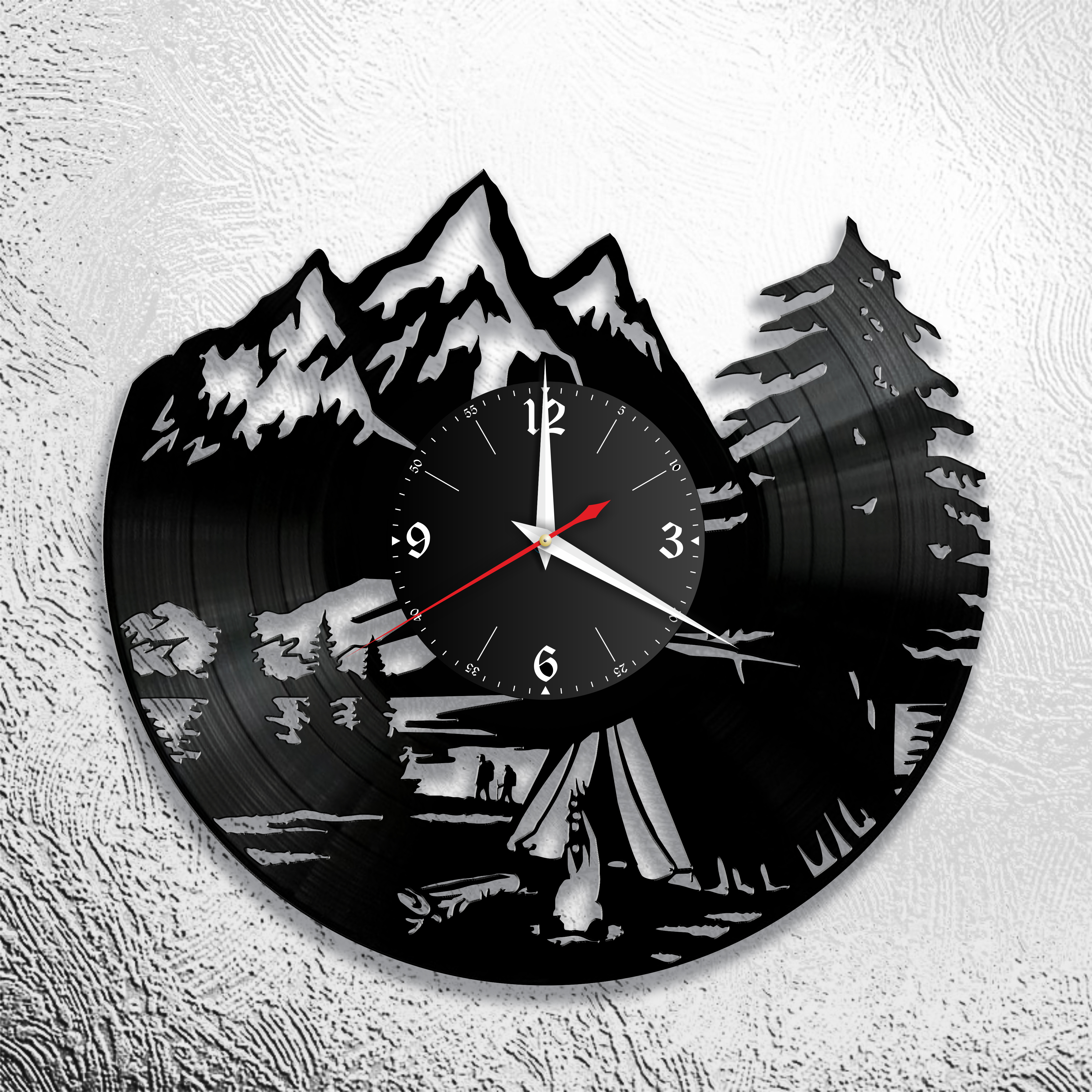 Годинник настінний Треккінг 0957 з вінилової платівки