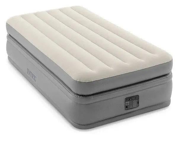 Надувная односпальная кровать Intex 64162 с насосом 99х191х51 см Grey (24868827)