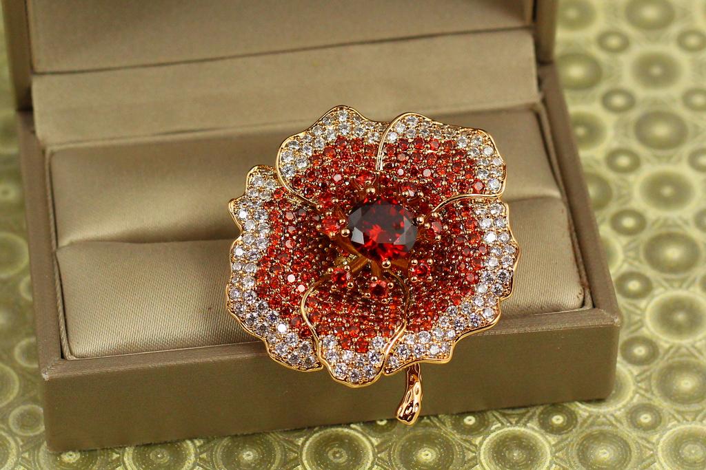 Брошка Xuping Jewelry Квітка маку Золотистий (32899043)