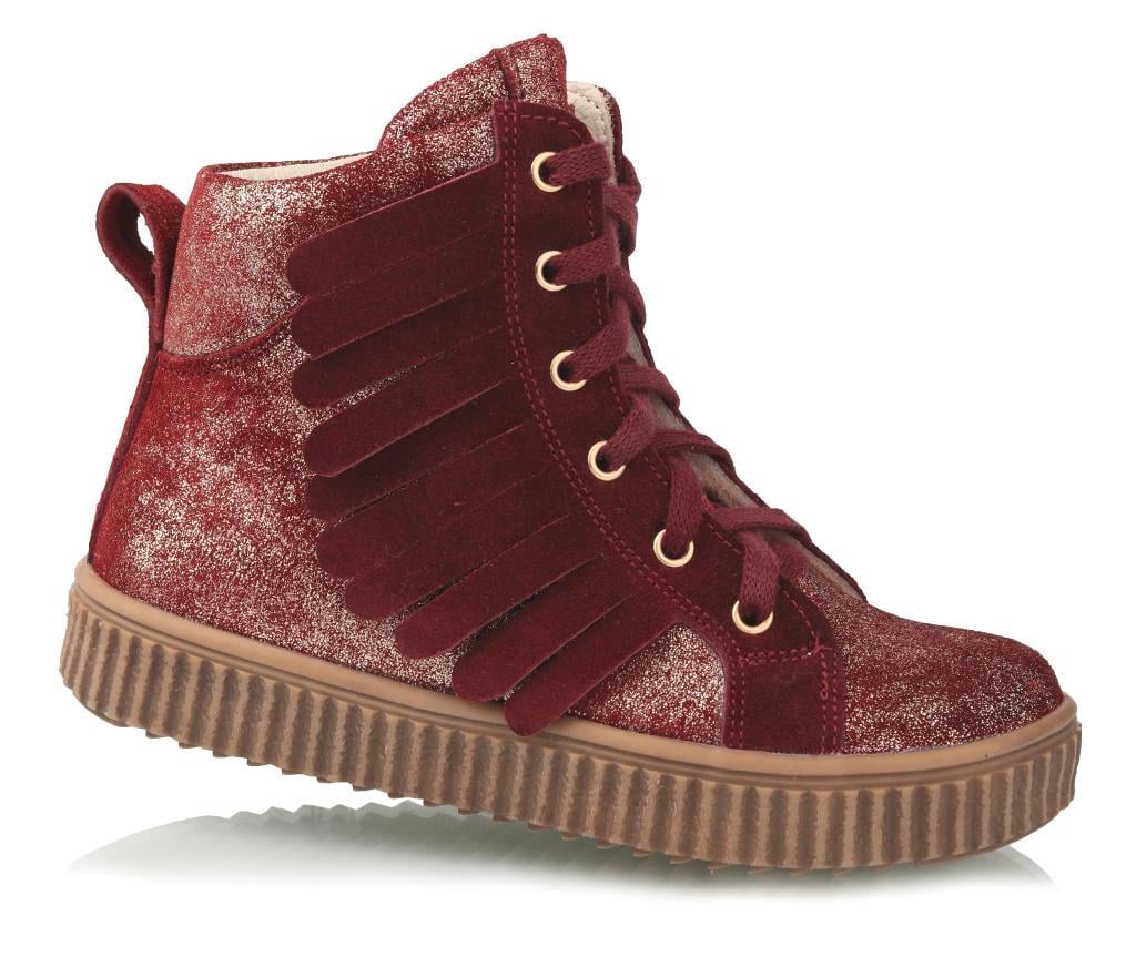 Черевики осінні Topitop для дівчаток 2484 нубук р. 34 Бордово-золотистий