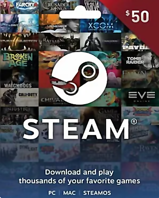 Подарочная карта Steam на 50 долларов США только для USD