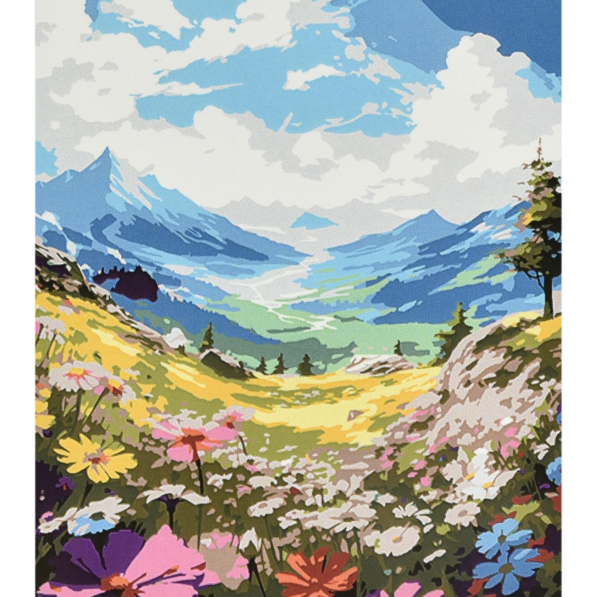 Картина по номерам Strateg Премиум Величие гор с лаком и уровнем 40x50 см (Str-VA-4602)