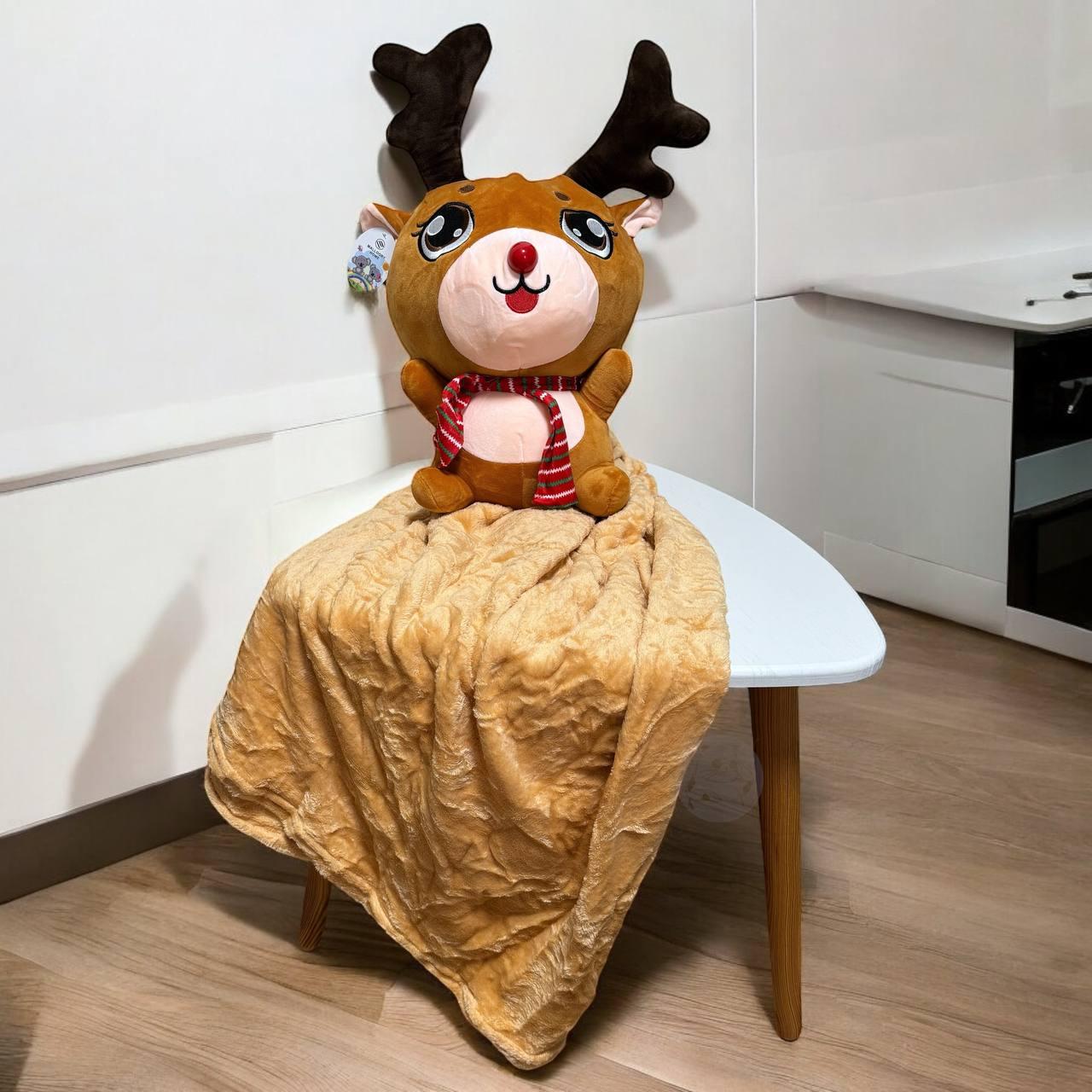 Плед-игрушка Олень 110х160 см Бежевый (Д-post-igrashka-002)