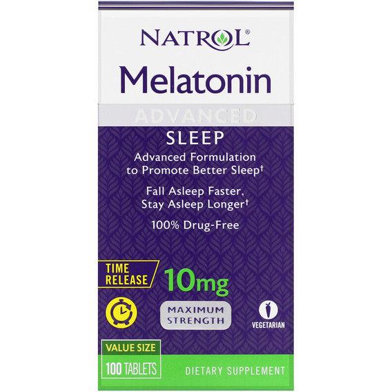 Мелатонін для сну Natrol Melatonin Advanced Sleep Time Release Maximum Strength 10 мг 100 Tabs NTL-07279