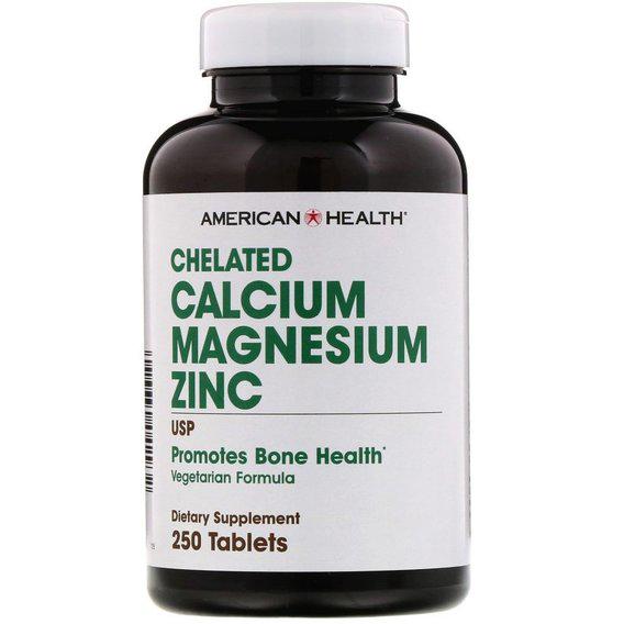 Микроэлемент Кальций American Health Chelated Calcium Magnesium Zinc 250 Tabs (AMH-04293) Микроэлемент Кальций American Health Chelated Calcium Magnesium Zinc 250 Tabs (AMH-04293)