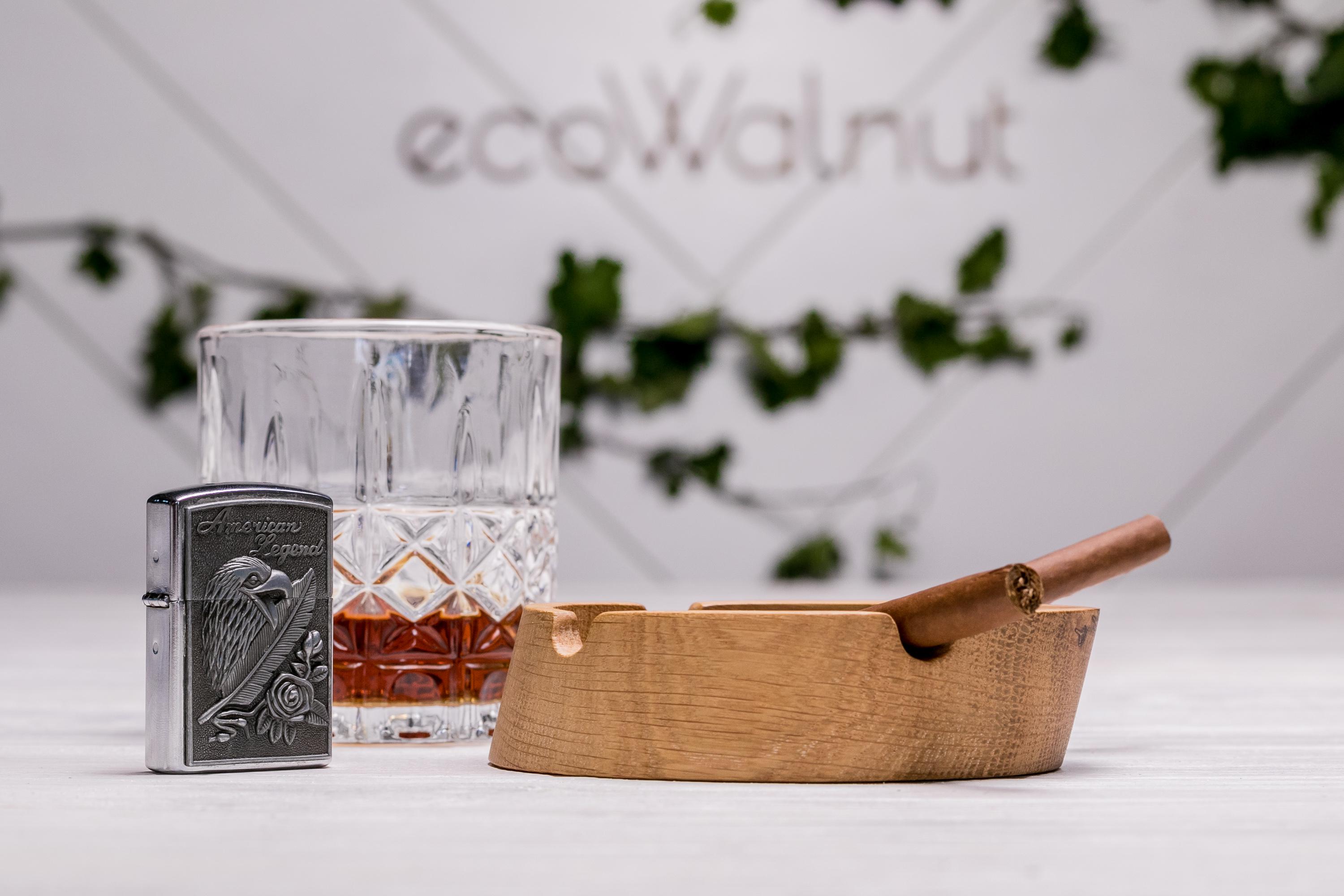 Пепельница деревянная EcoWalnut с персональным логотипом на подарок (LA-4) - фото 5