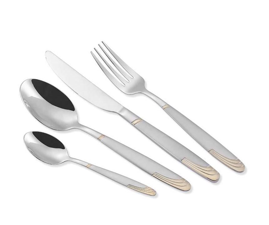 Набор столовых приборов Maestro из высококачественной нержавеющей стали с золотым декорированием на ручке 24 пр.