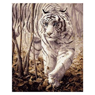 Набор для росписи по номерам Strateg Белый тигр 40х50 см (VA-0238-mt)