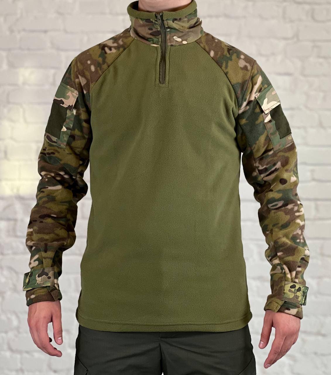 Убакс флисовый с манжетами S р. 46 Мультикам/Оливка (163)