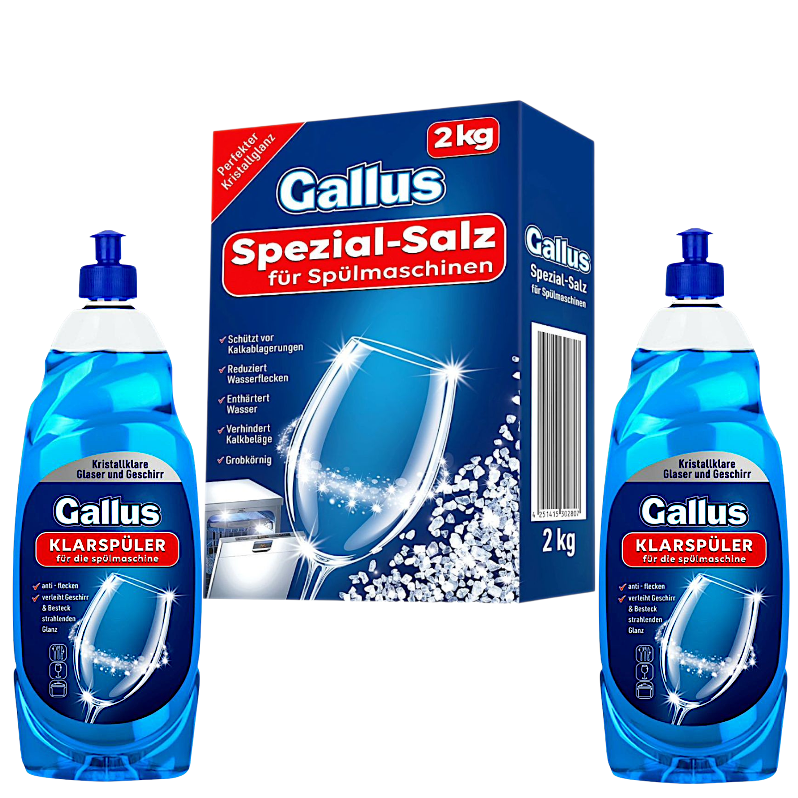 Набір сіль для пусодомийних машин/ополіскувач GALLUS Spezial Salz/KlarSpuler 850 мл 2 шт. (302807/3279)