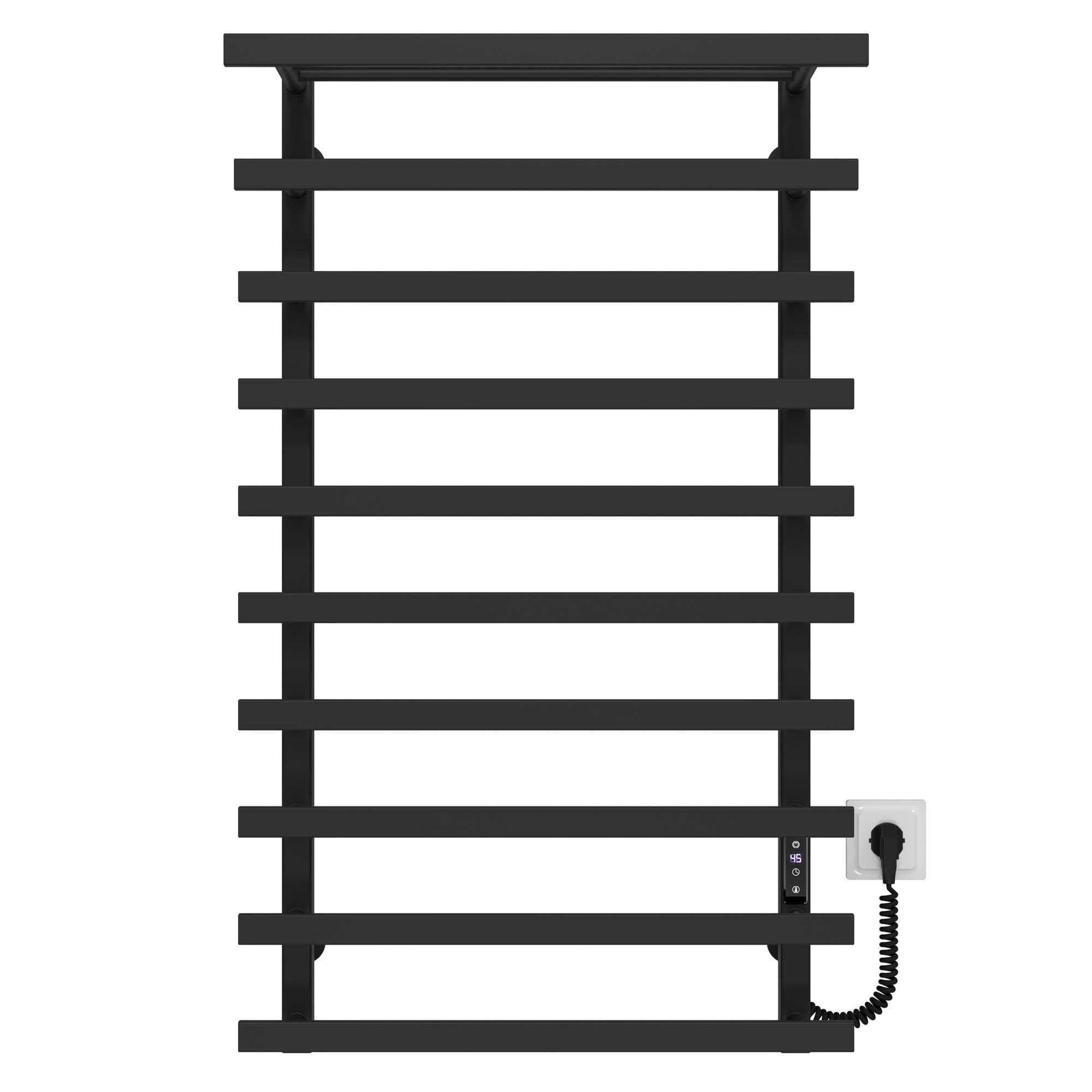Полотенцесушитель электрический Deffi Agata П10 JD04 правое подключение нержавеющая сталь 400x1000 мм Черный (A.AG.100.40.10.E.B.R.2)