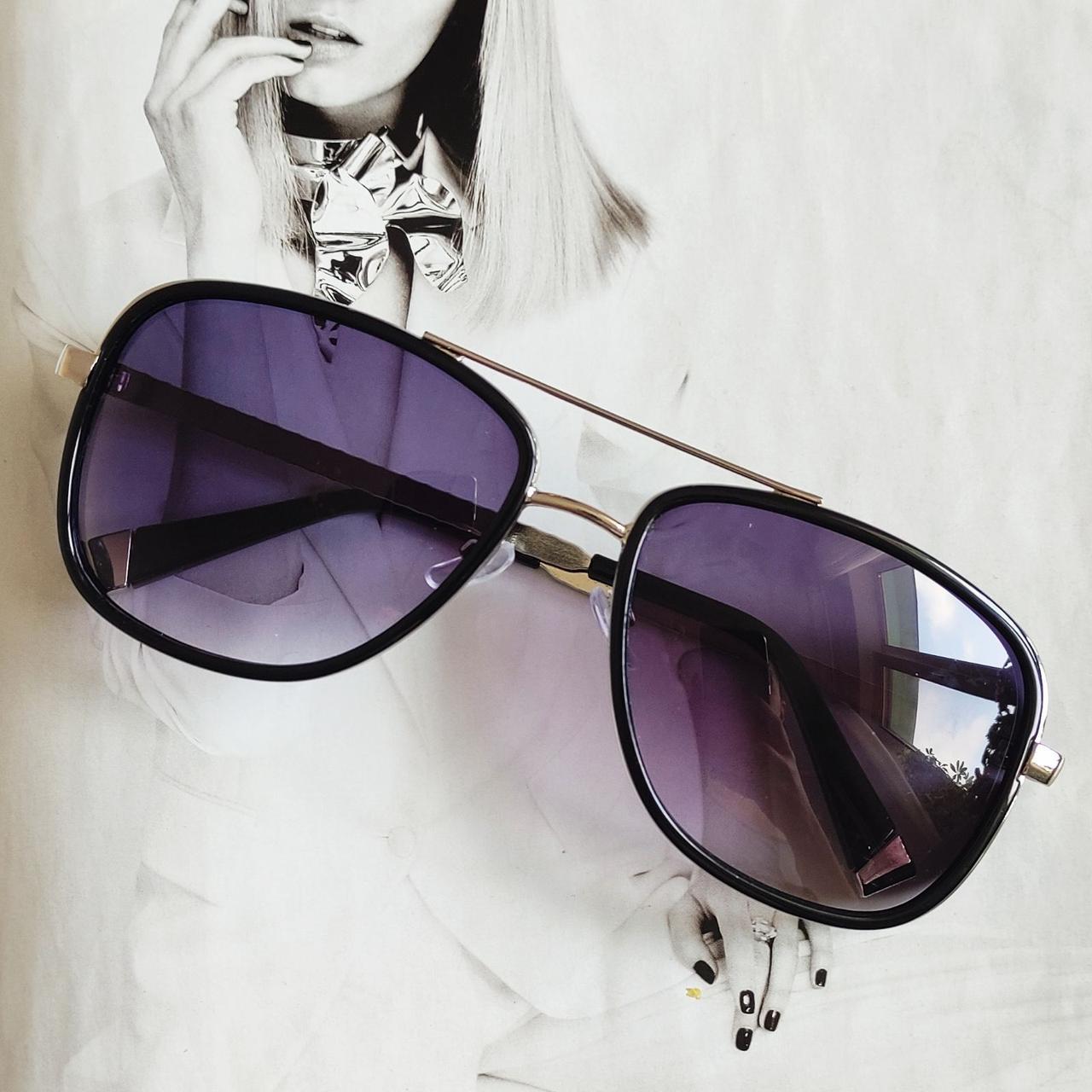 Очки мужские в стиле Тони Старк с фиолетовой линзой