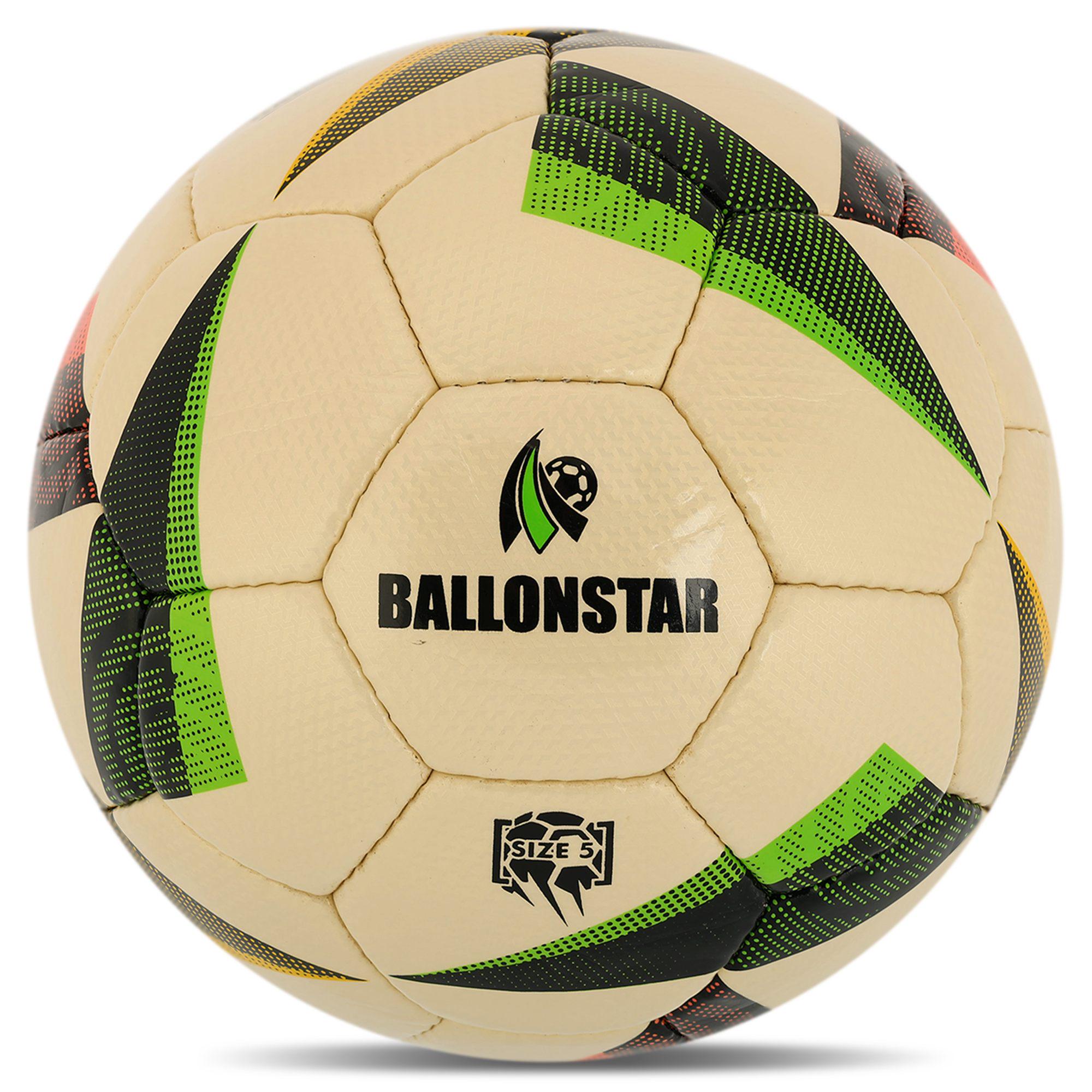 Мяч футбольный ламинированный Ballonstar CRYSTAL FB-4217 сшит вручную PU №5 5 слоев Белый (FB-4217_Белый)