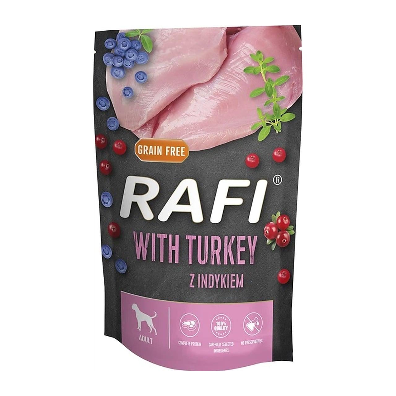 Корм вологий для собак Rafi з індичкою 500 г (5902921399650)