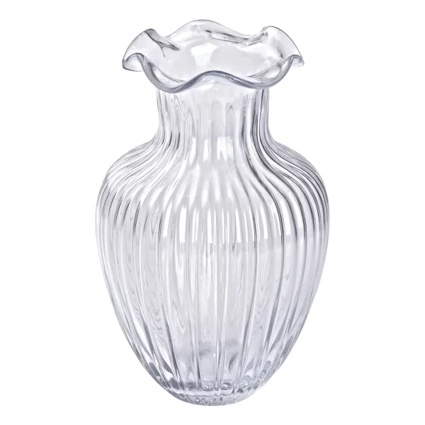 Ваза декоративная Small Waves стеклянная 24,5 см Прозрачный (HP-1701)