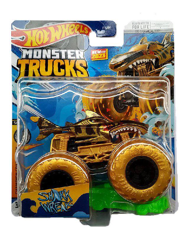 Машинка-внедорожник Hot Wheels Monster truck Champion Crashers Shark Wreak Golden 2023 (50GDRTND) Машинка-внедорожник Hot Wheels Monster truck Champion Crashers Shark Wreak Golden 2023 (50GDRTND)