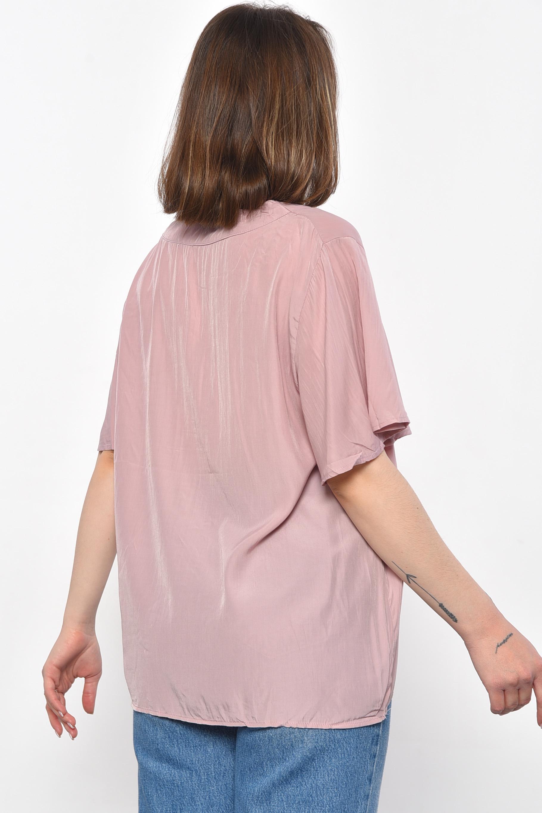 Блуза жіноча з коротким рукавом р. 48 Пудровий (176191) - фото 3 Блуза жіноча з коротким рукавом р. 48 Пудровий (176191) - фото 3