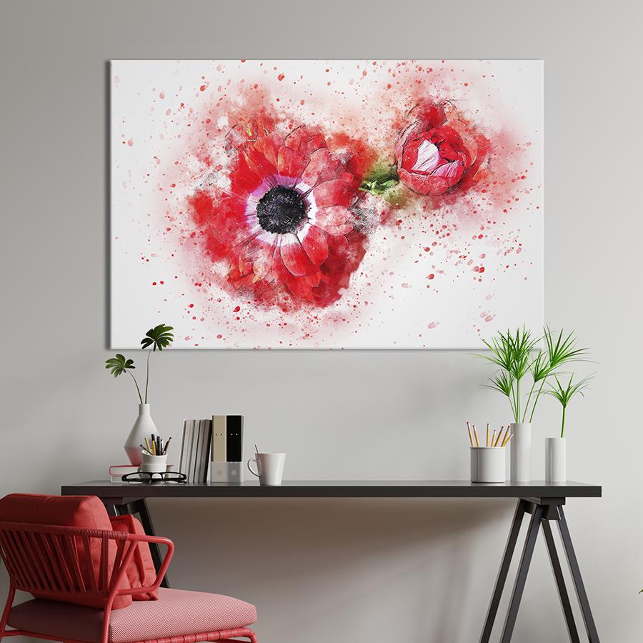Картина на холсте Акварельные маки 75x50 см (817-1)