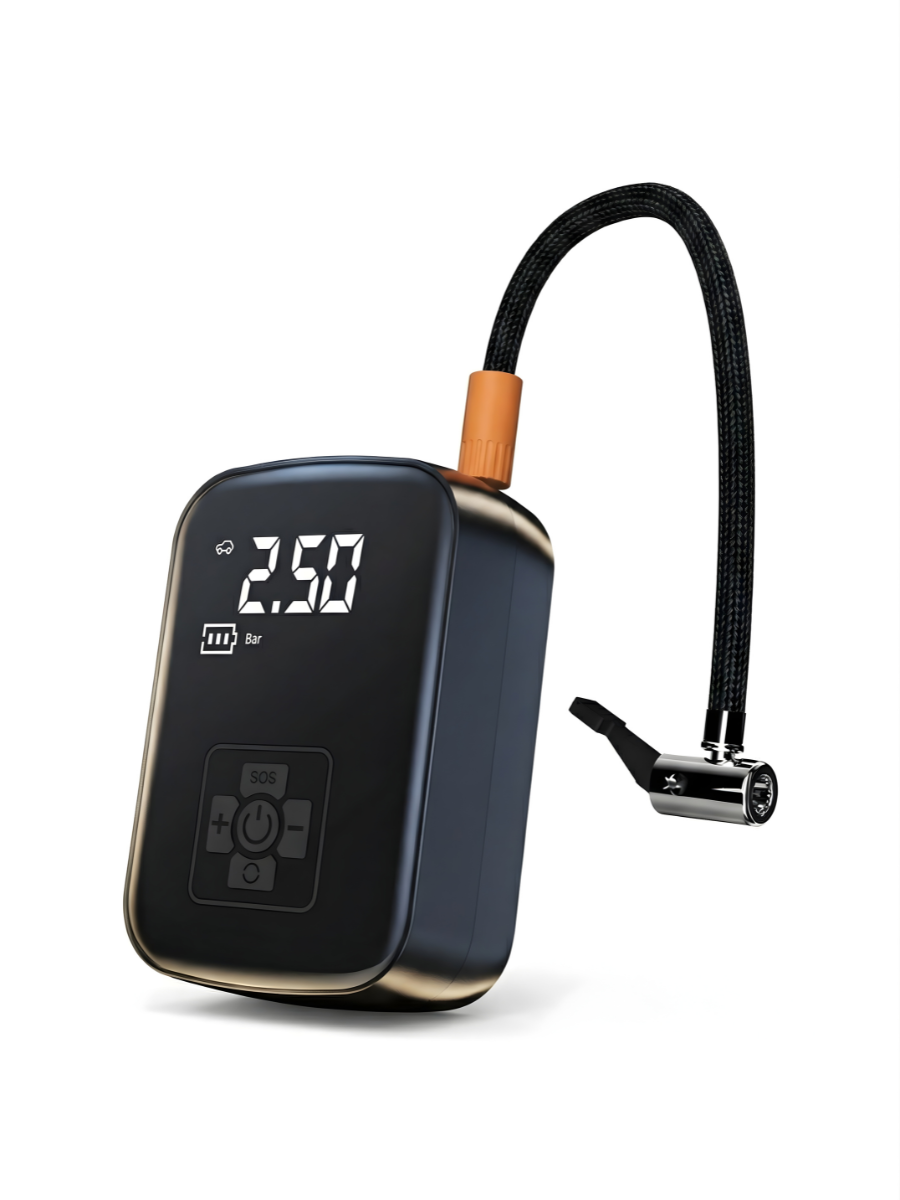 Компрессор аккумуляторный с дисплеем и фонарем Черный (7917467995)