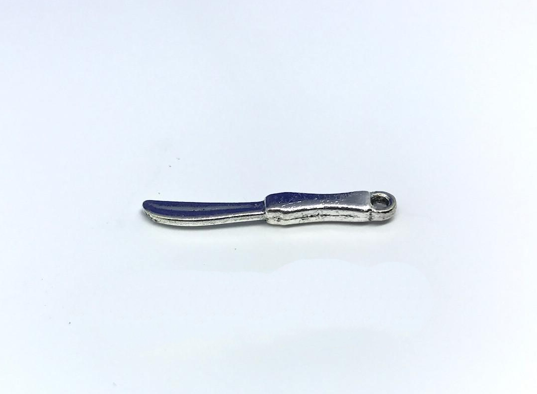 Подвеска металлическая декоративная Нож 2,5 см Античное серебро (555106046)