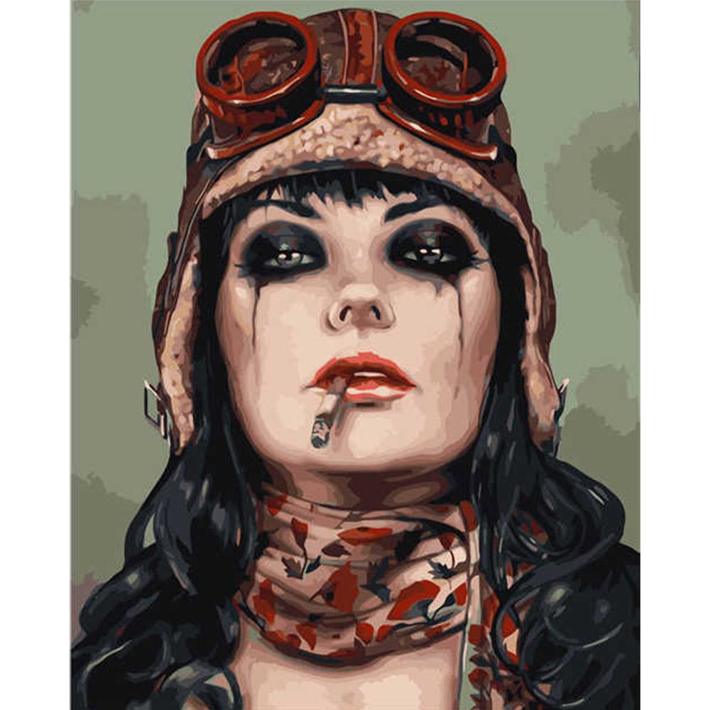 Картина по номерам Strateg Грубая летчица 40x50 см (VA-2597)