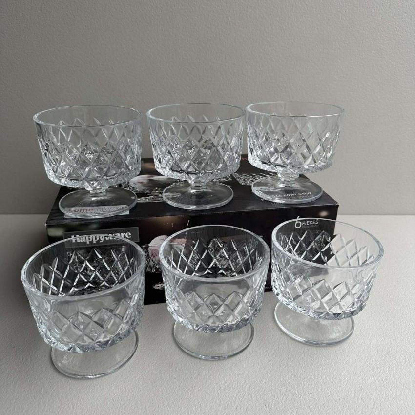 Набір креманок для морозива/желе/десертів Stenson R99973 Diamond скло 280 мл 6 шт. (2624561108)