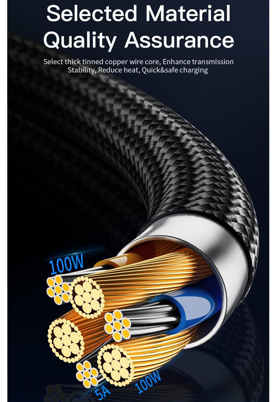 Кабель Essager Type-C PD 100W Fast Charge з дисплеєм 2 м Black (25397384) - фото 7 Кабель Essager Type-C PD 100W Fast Charge з дисплеєм 2 м Black (25397384) - фото 7