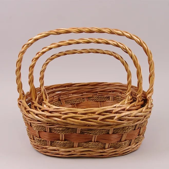 Комплект кошиків з лози Flora 3 шт. Бежевий (37492)