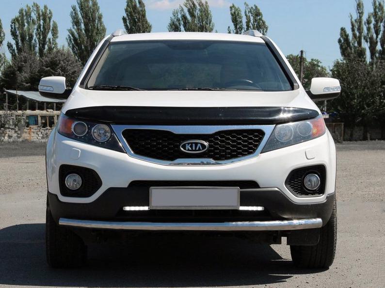 Передняя защита ST008 CAN для Kia Sorento XM 2009-2014 гг. нержавеющая сталь Хром