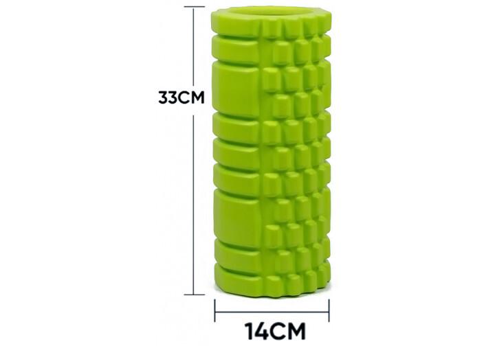 Массажный ролик EasyFit Grid Roller 33 см v.1.1 Салатовый (EF-2020-G) - фото 2