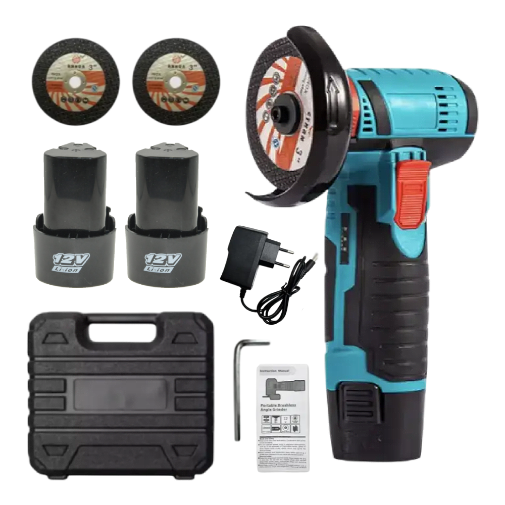 Болгарка аккумуляторная 12 V 1,5Ah 2 аккумулятора в кейсе (5094-C)