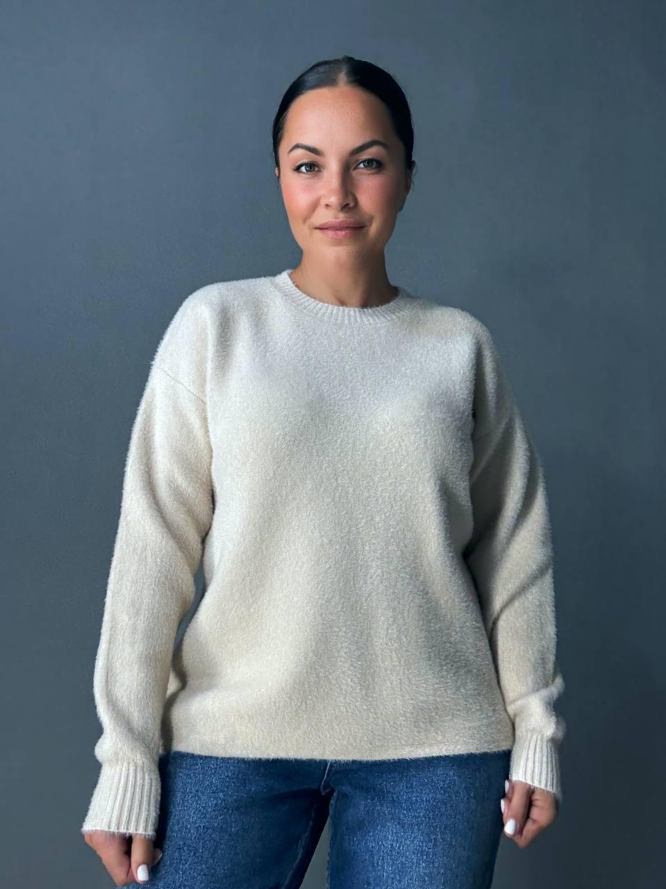 Свитер женский Fancy Matinee 5977 ангора базовый OS Бежевый (5037) - фото 5