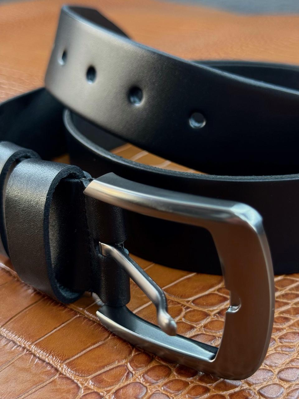 Ремень мужской из натуральной кожи Черный (2576234723)