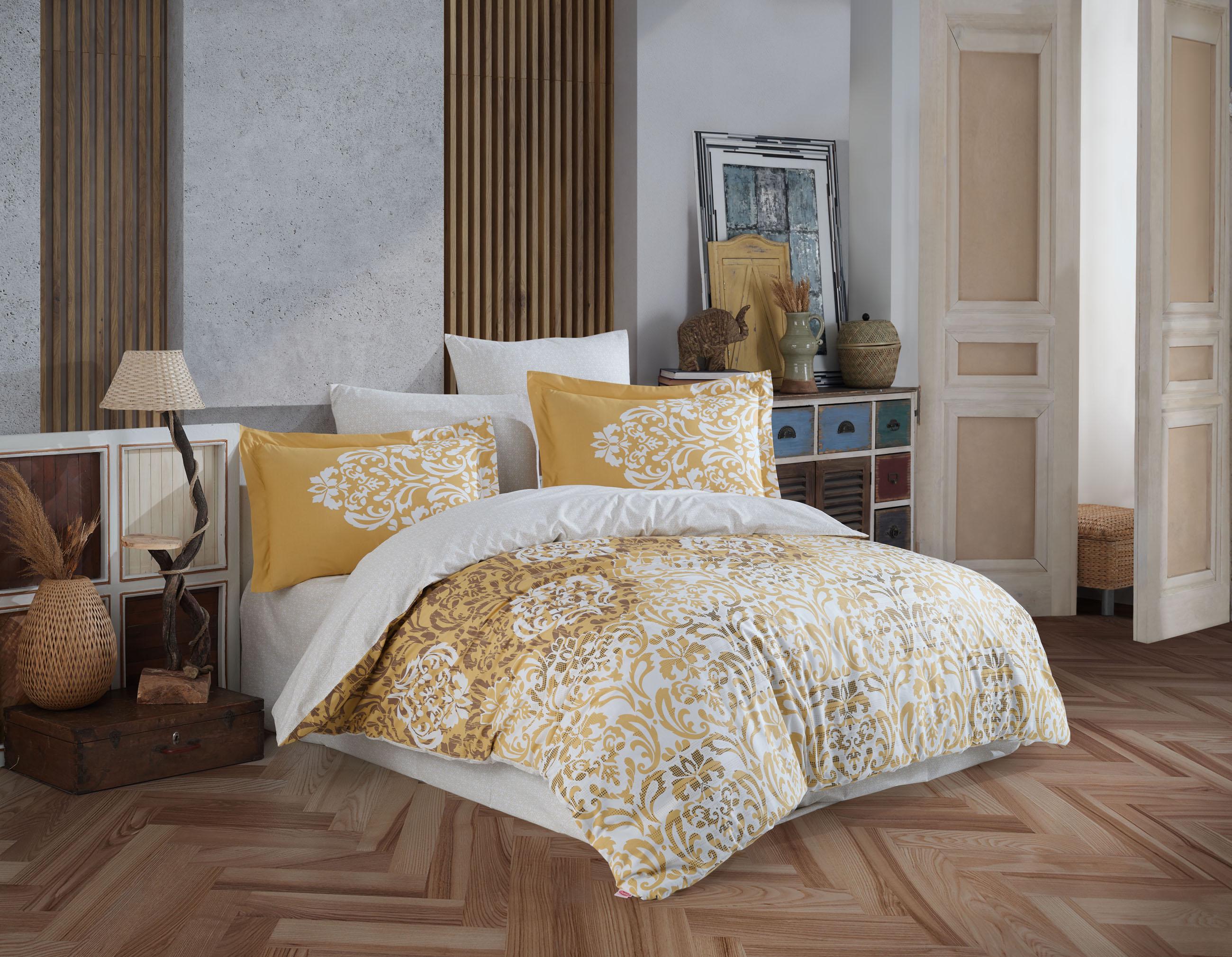 Комплект постельного белья Hobby Poplin Serenity 200х220 см Золотой (8698499165731)