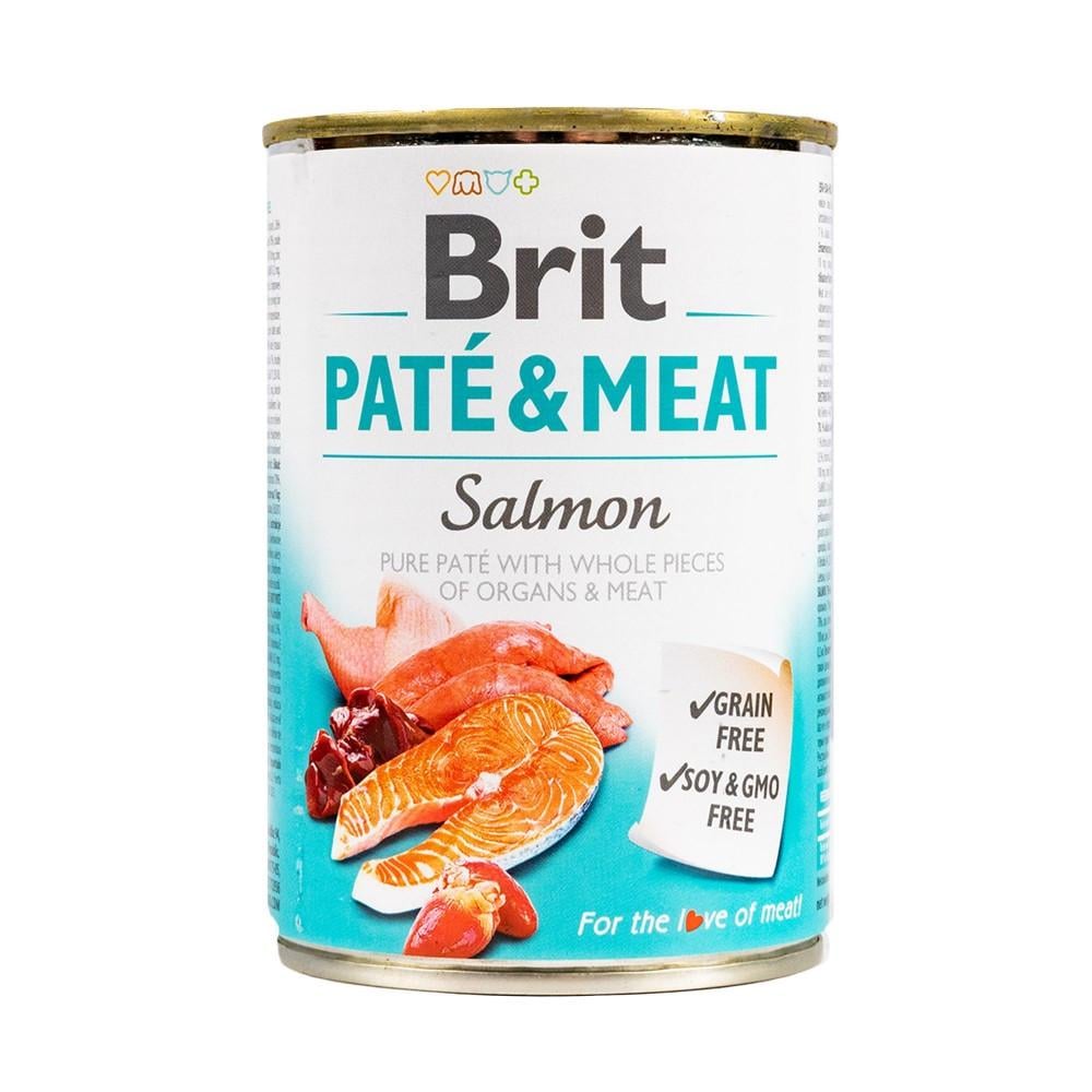 Корм влажный Brit CARE Pate and Meat для взрослых собак с лососем 400 г (8595602557462)