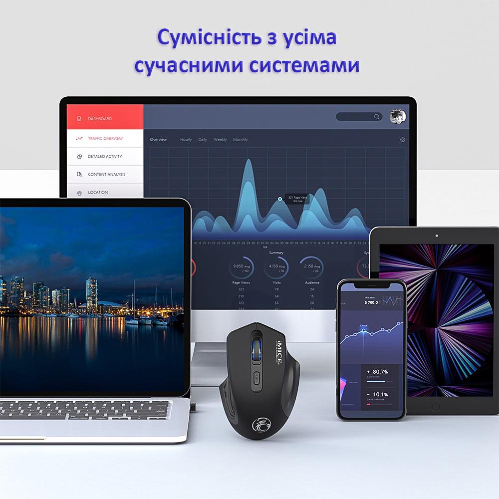 Мышка беспроводная iMice G-1800 USB+Bluetooth на аккумуляторе - фото 9