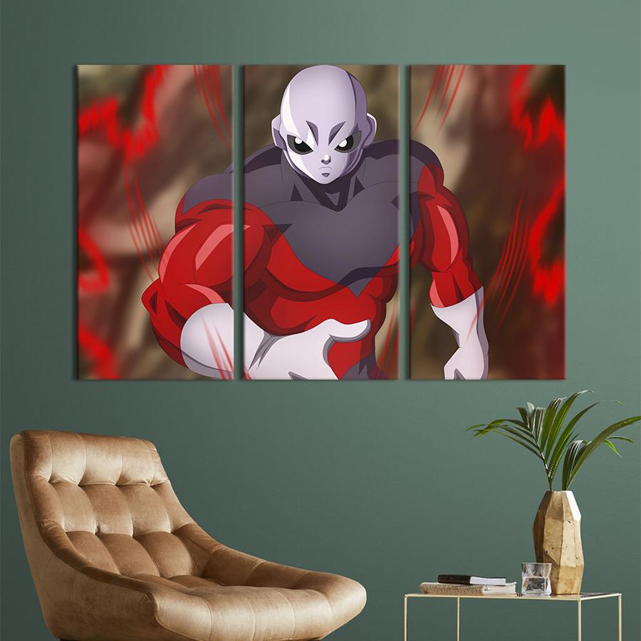 Картина на полотні триптих Похмурі Джирен та аніме Драконові перлини 78x48 см (1428-31)