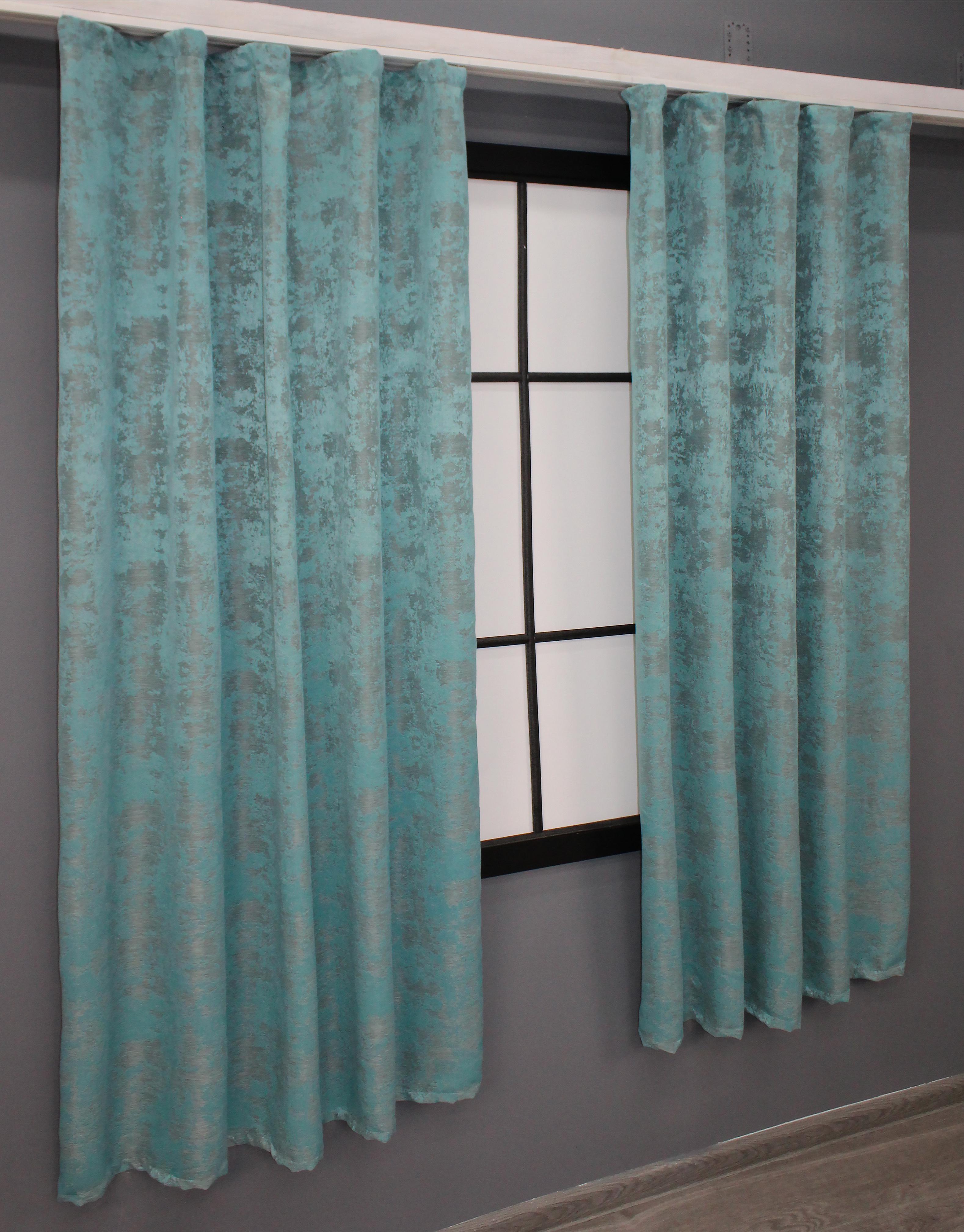 Комплект коротких штор VR-Textil Жакард Sultan YL № 1292ш 130х170 см 2 шт. Бірюзовий (35-0074) - фото 3 Комплект коротких штор VR-Textil Жакард Sultan YL № 1292ш 130х170 см 2 шт. Бірюзовий (35-0074) - фото 3