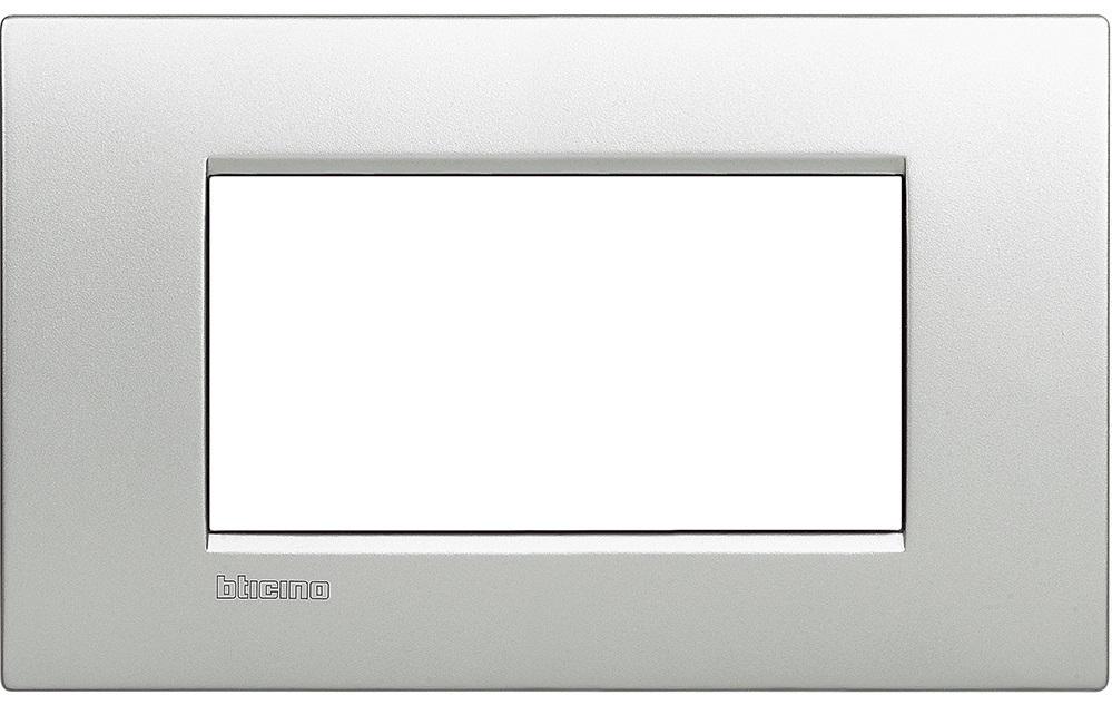 Рамка для розетки BTicino Livinglight Air 4 поста Алюминий (ERC-LNC4804TE)
