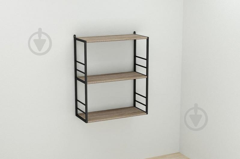 Книжная полка универсальная Ferrum-decor Стим 2 74x63x26 черный ДСП Дуб Сонома Трюфель 16мм (XK00041) Книжная полка универсальная Ferrum-decor Стим 2 74x63x26 черный ДСП Дуб Сонома Трюфель 16мм (XK00041)