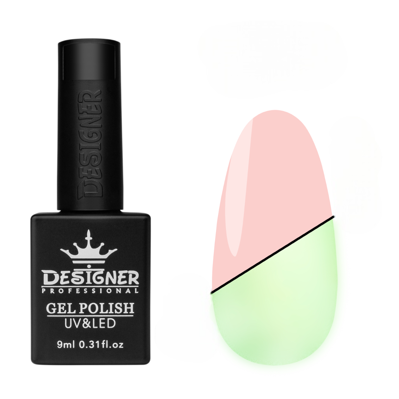 Гель-лак люминесцентный Designer Professional Glow in the Dark 9 мл Бежево-розовый 468