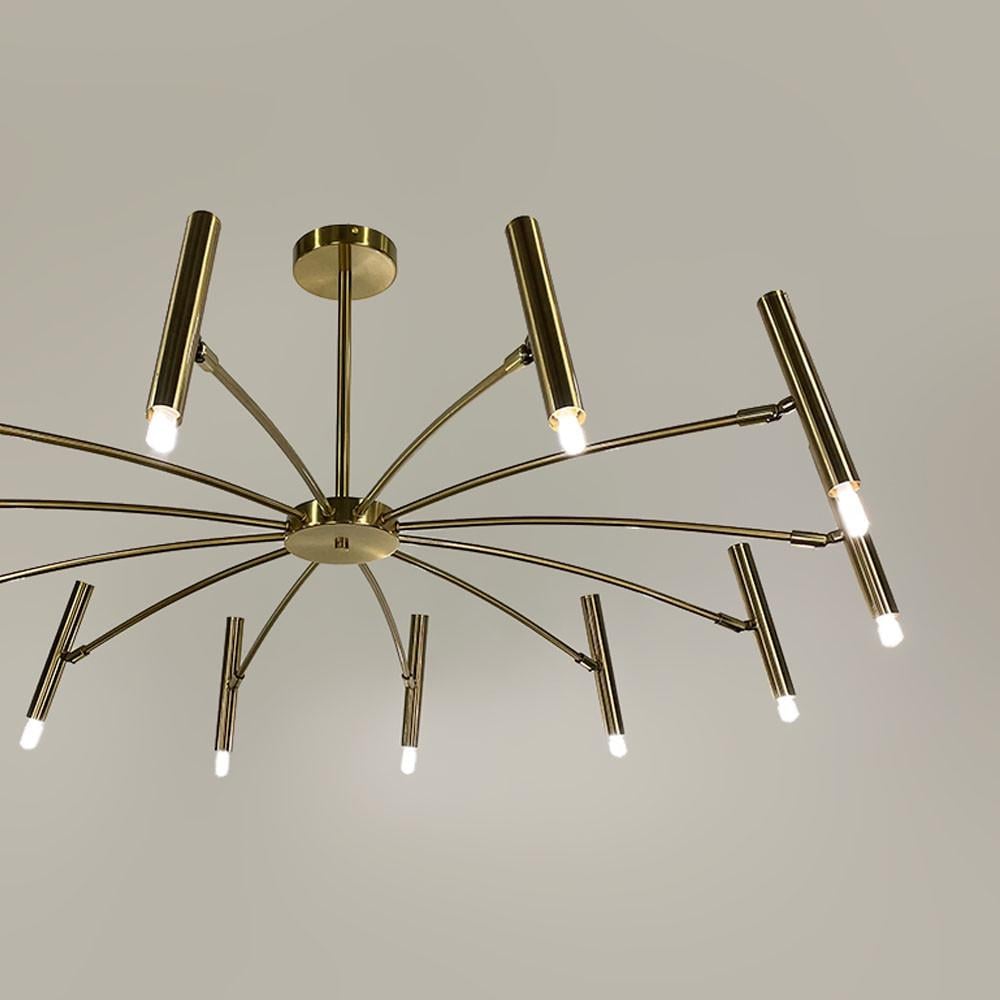 Люстра трубчаста з 12 регулюючими плафонами Латунь (LF_ST 01/12 AB) - фото 4 Люстра трубчаста з 12 регулюючими плафонами Латунь (LF_ST 01/12 AB) - фото 4