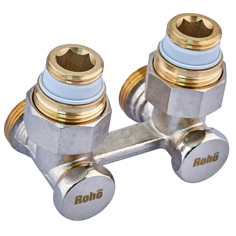Кран запорный для радиатора Н-образный Roho R5351-075 3/4 угловой (RO0214)
