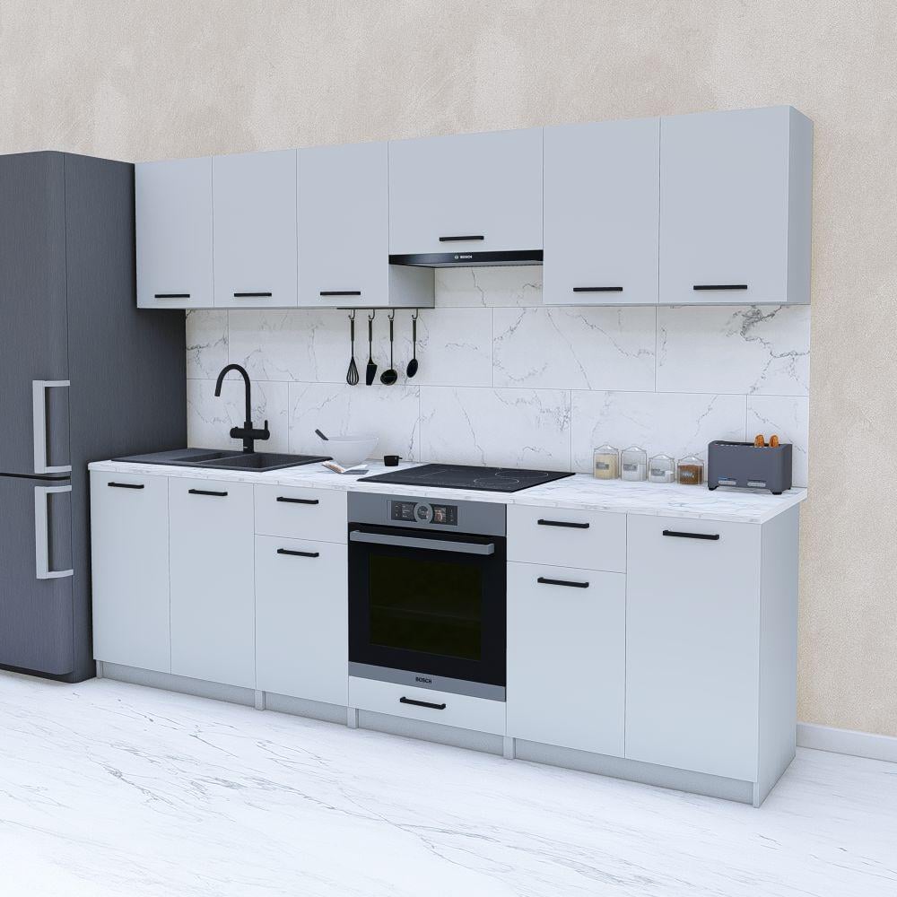 Готова кухня модульна 2,6 м Світло-сірий (МП33)