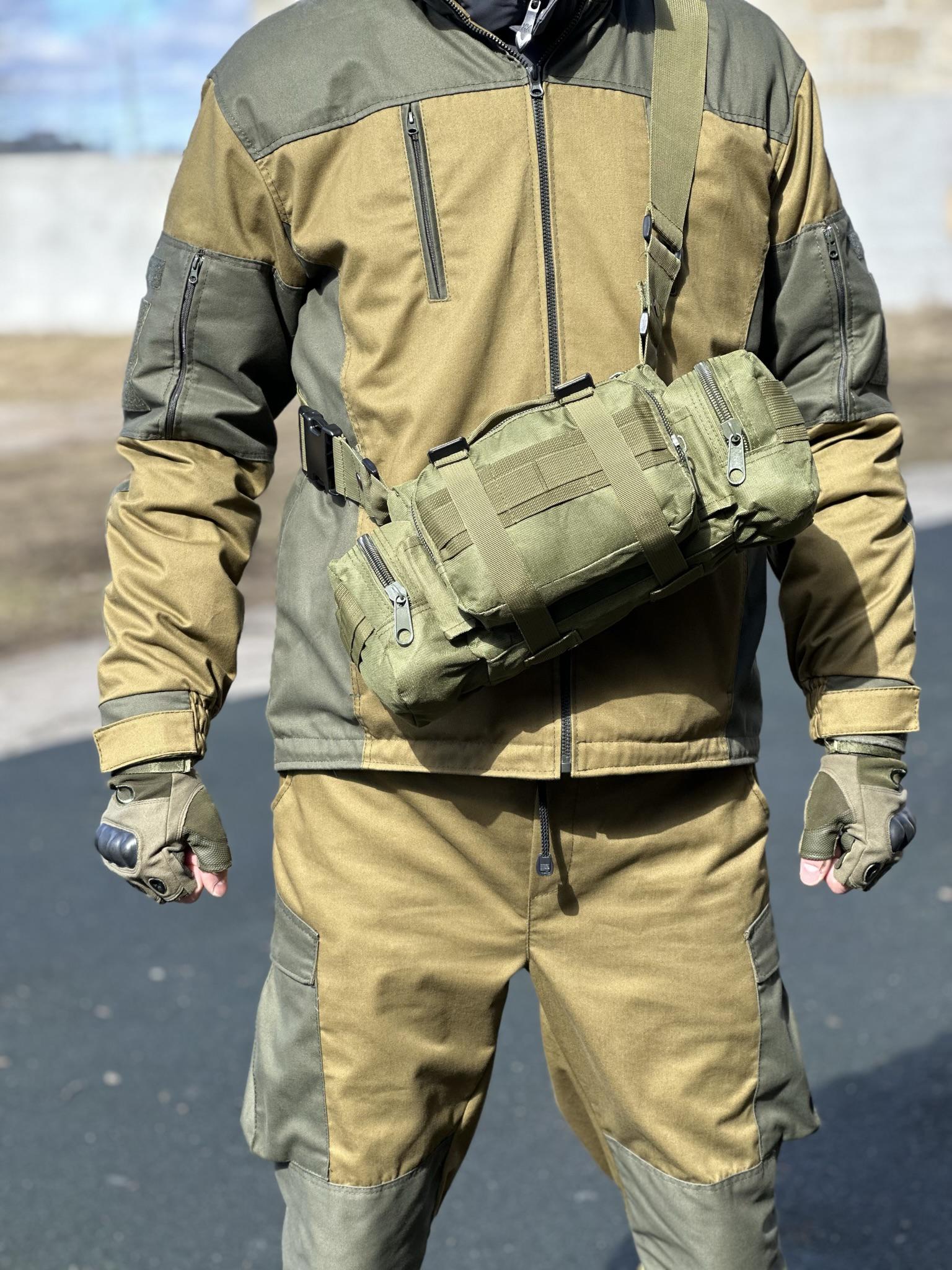 Сумка нагрудная поясная Tactic с ремнем на плечо 5 л Olive (104-olive) - фото 5 Сумка нагрудная поясная Tactic с ремнем на плечо 5 л Olive (104-olive) - фото 5