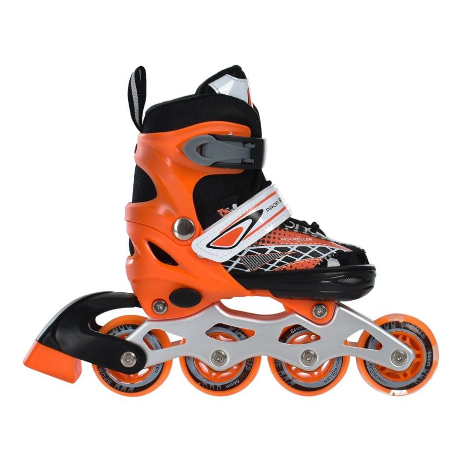 Роликовые коньки A 4148-XS-OR р. 27-30 Черный/Оранжевый - фото 1 Роликовые коньки A 4148-XS-OR р. 27-30 Черный/Оранжевый - фото 1