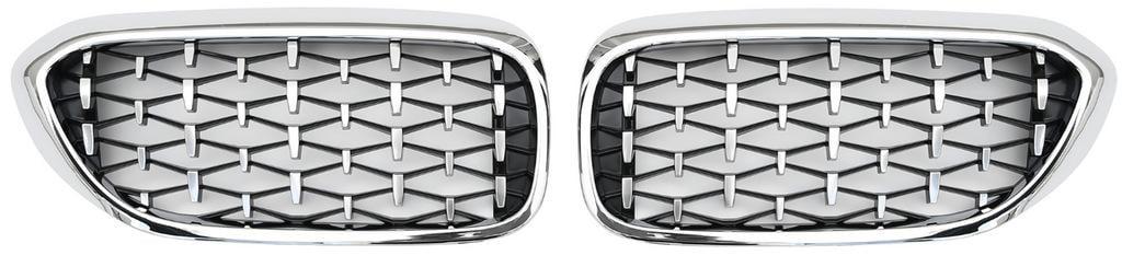 Решетка радиатора GBT для BMW 5 Diamond G30/31 2017-2023 гг. пластик Серый (27669450)